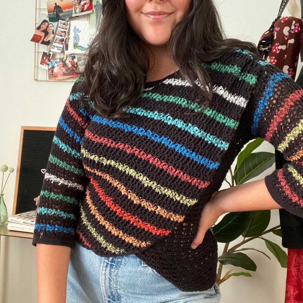 Rainbow knit sweater